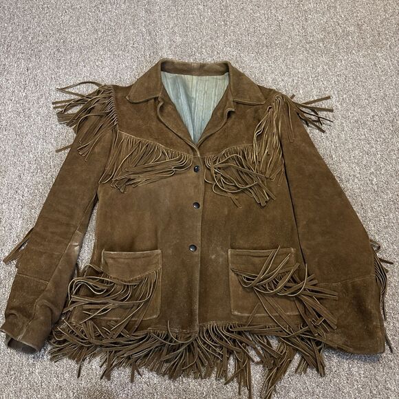 Jackets & Blazers - Vintage Joo Kay Leather Jacket Brown Fringe Western 70s Rockabilly (HEAVY WEAR)